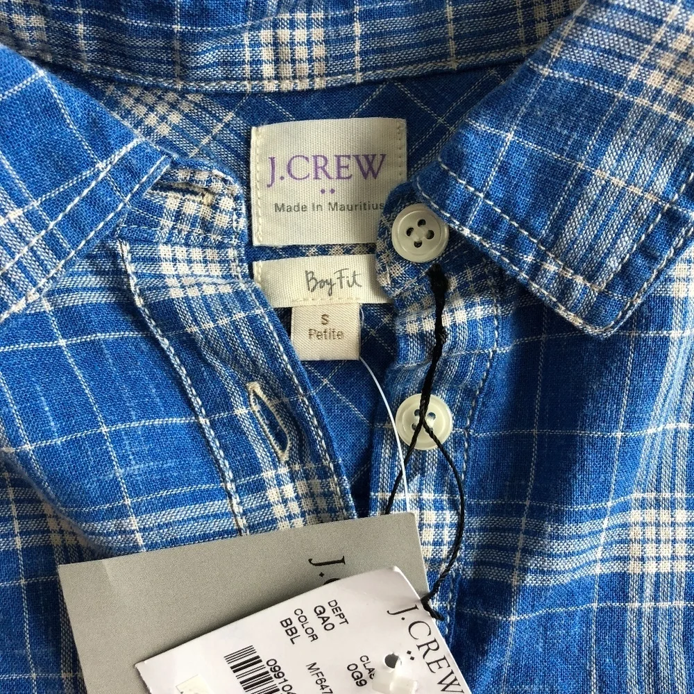 J Crew Petite homespun popover shirt in boy fit. S - Picture 3 of 5